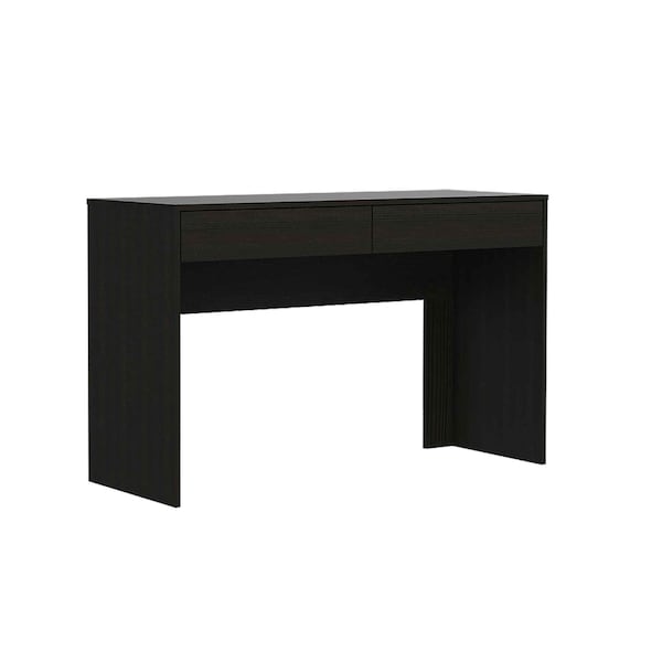 Homeroots 47" Black Computer Desk with Two Drawers 403833 - main