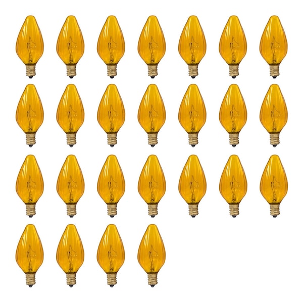 Bulbrite 15w Dimmable Amber F10 Fiesta Incandescent Lght Bulb Candelabra (E12) Bse, 2700K Warm Wht Lght, 25PK 861970 - main