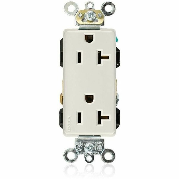 Leviton Industrial Grade Decora Receptacle, 20 Amp, 125 Volt 16362-T - main
