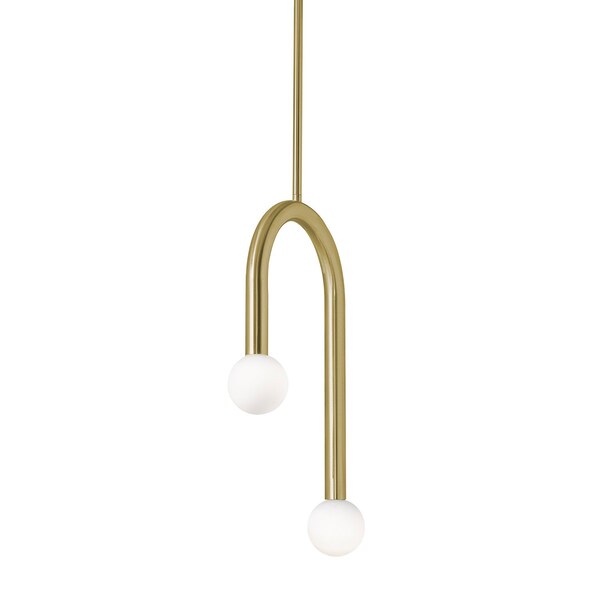 Afx Colette 12in LED Pendant - Light Antique Brass COEP12LAJUDLB - main