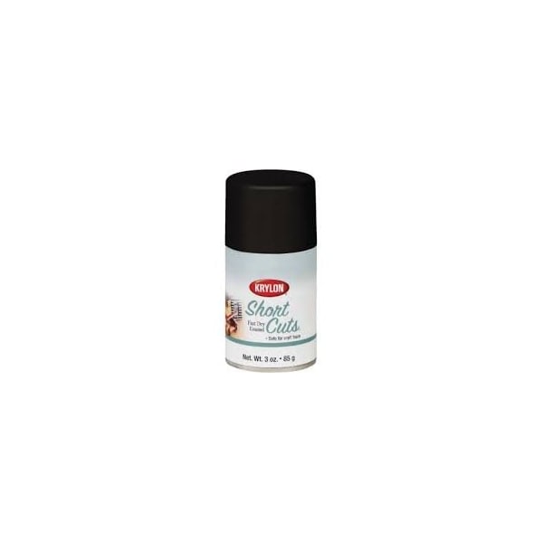 Krylon Short Cuts 3 Oz. Flat Enamel Spray Paint, Black SCS-056 - main
