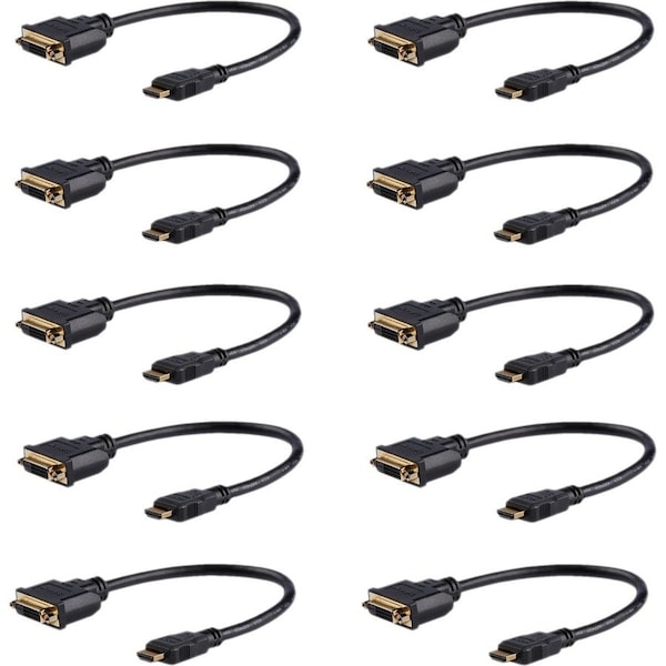 Startech.Com 8in HDMI to DVI Adapter, 10 Pack, M/F HDDVIMF8IN10PK - main