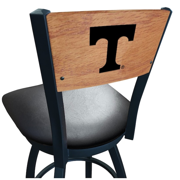 Holland Bar Stool Co 30" Blk Wrinkle Tennessee Swivel Bar Stool, Laser Engraved Back L03830BWMedMplATennesBlkVinyl - main