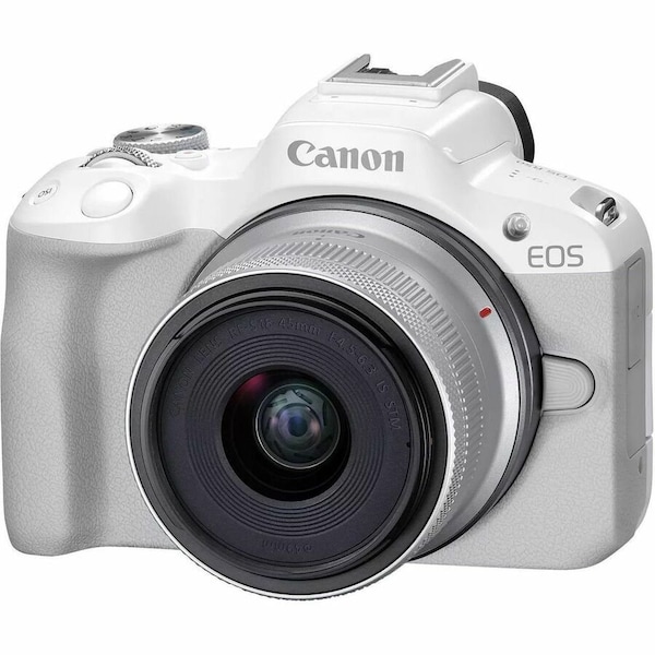 Canon EOS R50 RF-S 18-45mm f/4.5-6.3 IS STM Lens Kit (White) 5812C012 - main
