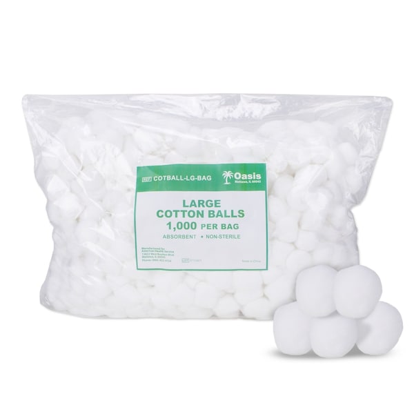 Oasis Non-Sterile Cotton Balls, Large, 1000PK COTBALL-LG - main