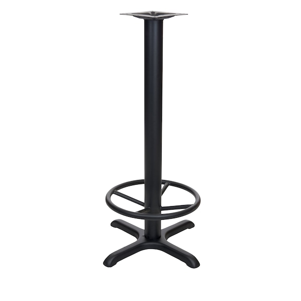 Bfm Seating Stamped Steel, 22 x 22 Cross Base, Bar Height with Foot-Ring, 3in Column, 7 7/8in Welded Top Plate STB-2222TFR - main