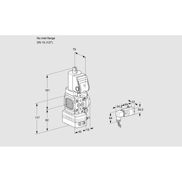 Honeywell Kromschroder Gas Pressure Regulator with Solenoid Valve, 1/2" DN15, 24V DC, IP65 KS88007317 - main