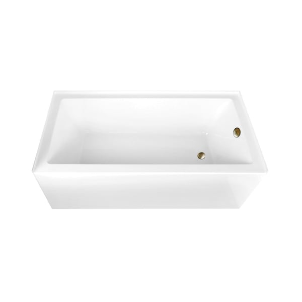 Kingston Brass 66-Inch Acrylic Rectangular 3-Wall Alcove Tub Combo w/ Waste and Overflow Drain, Right Hand Drain CVTAP663222R3 - main