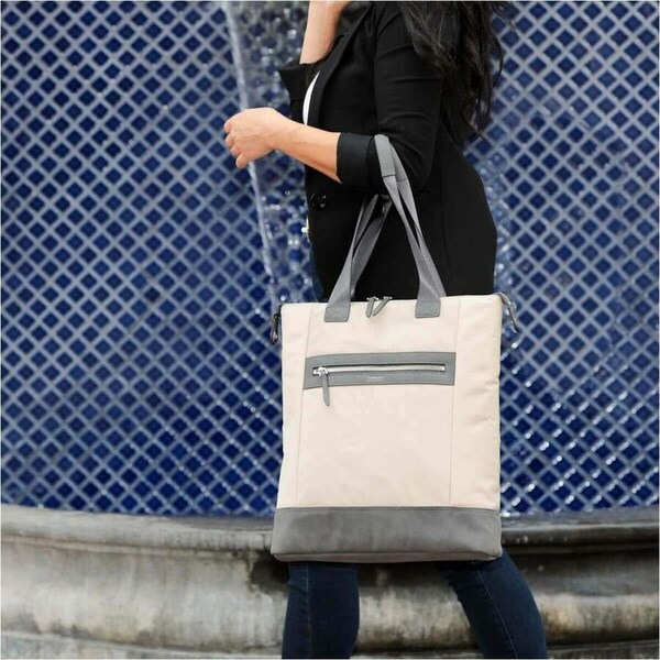 NEWPORT NORTH-SOUTH TOTE TAN 15INCH