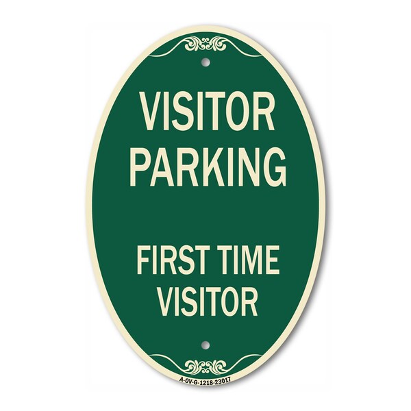 Signmission Reserved Parking Sign Visitor Parking First T, 12 In X 18 In Architectural, Heavy Gauge Aluminum A-OV-G-1218-23017 - main