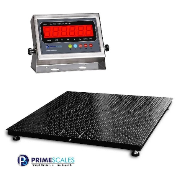 Prime Systems New Floor Scale 48X48, 4'x4', NTEP Legal for trade 2,200 X .5 lb Indicator PS-FS-4X4-2200-NTEP - main