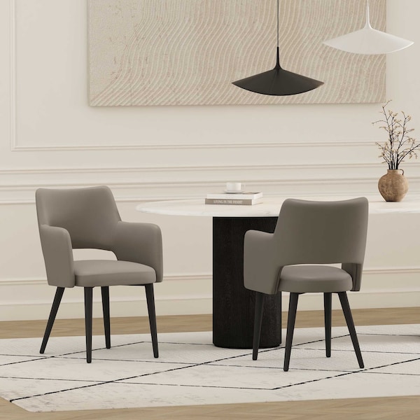 Manhattan Comfort Tremont Dining Arm Chair in Taupe - Set of 2 2-DC104AR-TP - main