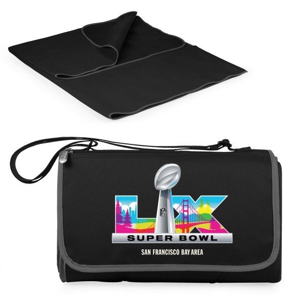 Picnic Time Family Of Brands Super Bowl LX - Blanket Tote Outdoor Picnic Blanket, (Black) 820-00-175-605-2 - main