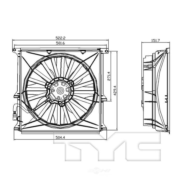 Tyc A/C Condenser Fan Assembly 611440 - main