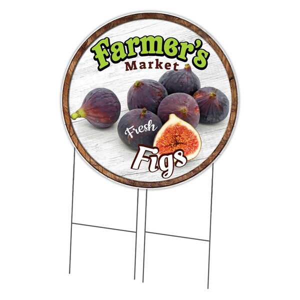 Signmission Farmers Market Figs Double Sided Corrugated Plastic Circle Yard Sign, C-36-CIR-DS-WS-Figs C-36-CIR-DS-WS-Figs - main
