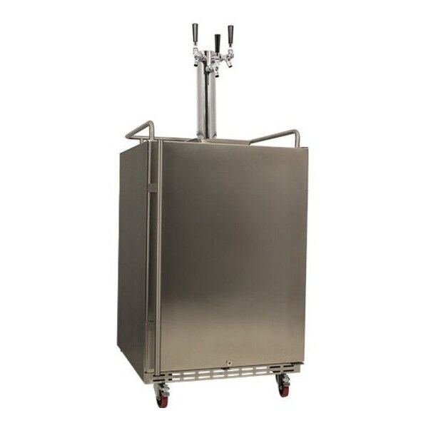 Edgestar 24 Inch Wide Triple Tap Kegerator for Full Size Kegs with Electronic Control Panel KC7000SSTRIP - main