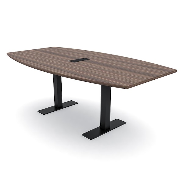 Skutchi Designs 6 Person Conference Table With Power Unit | 6' Boat Table | Harmony Series HAR-BOT-48X72-T.BK-H3041-NA - main