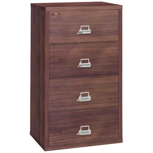Fireking 4 Drawer, 1 Hr Fire & impact rated, 31" wide lateral Light Walnut 4-3122-CLW - main
