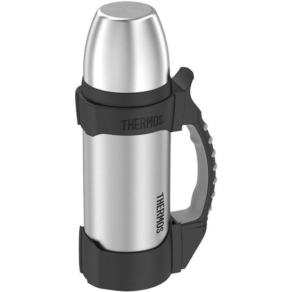 Thermos Stainless Steel Beverage Bottle, 1.1 qt, Stainless Steel/Black 2510TRI2 - main