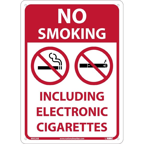 Nmc No Smoking Including E Cigarettes Sign, M952AB M952AB - main