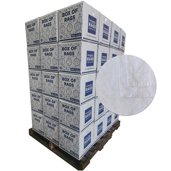 Supremeplus Full Size White Cleaning Towels - 20 in x 40 in, 720 lbs. Pallet, 72 x 10 lbs. Boxes, 72PK SP-3470 - main