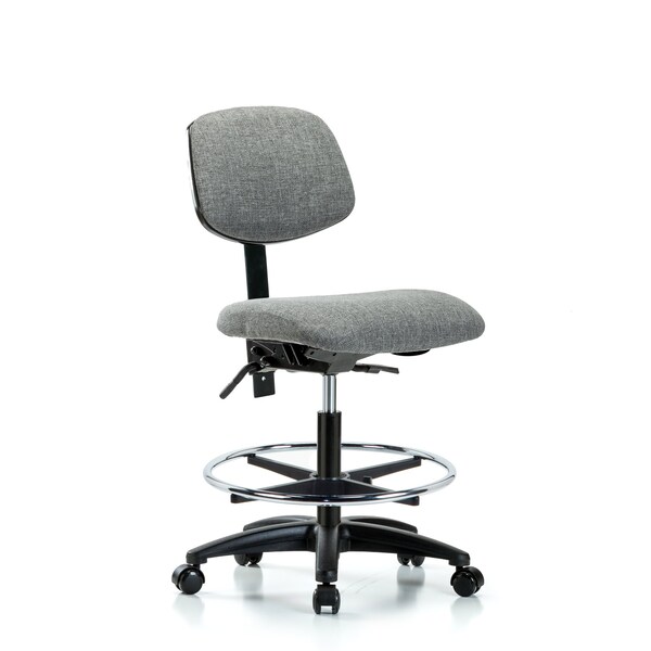 Blue Ridge Ergonomics Chair, Fab, Med Bench, Tilt CF Casters, Gry, No Arms, 22" to 29" Height, Gray BR-FMBCH-RG-T1-A0-CF-RC-F44 - main