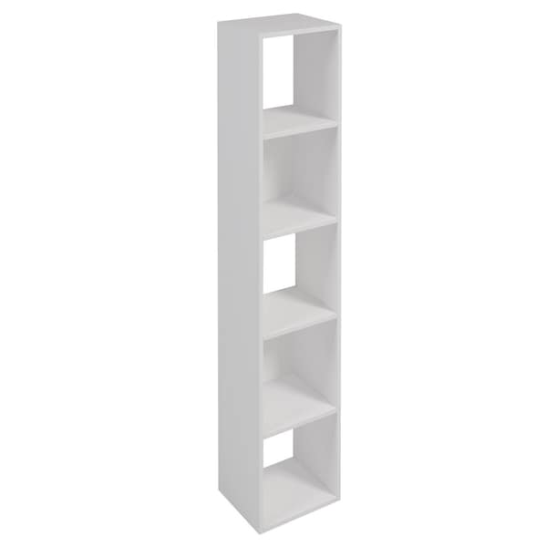 Homeroots 59" White Solid Wood Five Tier Bookcase 489293 - main