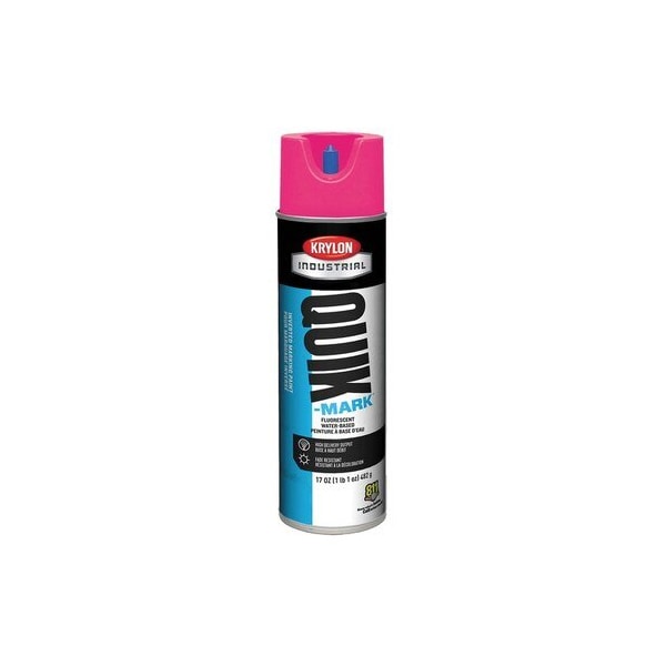 Krylon Quik-Mark WB Inverted Marking Paint, Color: Fluorescent Pink, Size: 20 oz - Net Wt 17 oz A03612004 - main