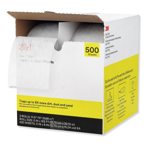 3M Easy Trap Duster, 5 x 125 ft, White, 250 Sheets/Roll, PK2 55655W - main