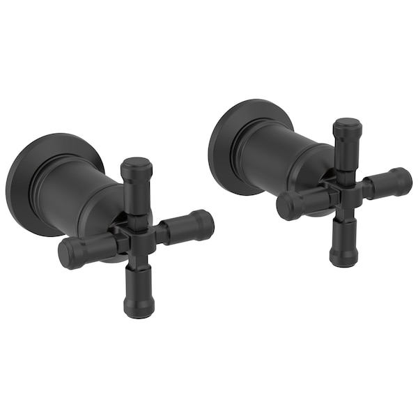 Delta Broderick Wall Mount Bathroom Faucet Handle Kit-Cross In Matte Black H586BL - main