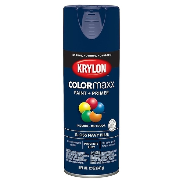 Krylon Enamel Spray Paint, Gloss, Navy Blue, 12 oz, Can K05529007 - main
