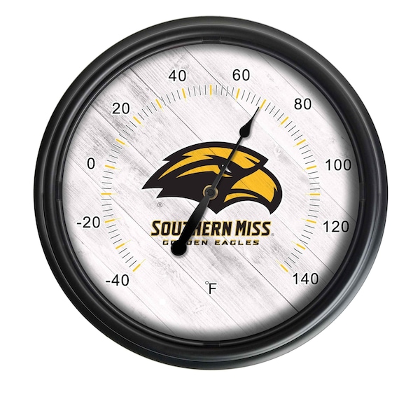 Holland Bar Stool Co University of Southern Mississippi Indoor/Outdoor LED Thermometer ODThrm14BK-08SouMis - main