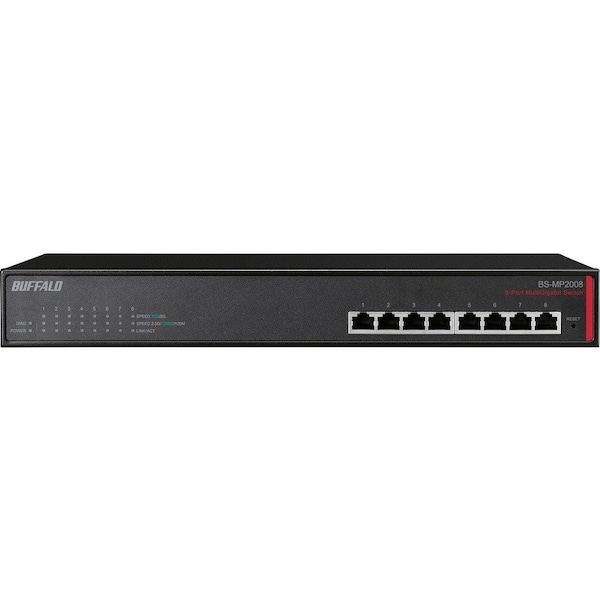 Buffalo 8-PORT DESKTOP/RACKMOUNT 10 GBE ETHERNET HIGH POWER SWITCH BS-MP2008 - main