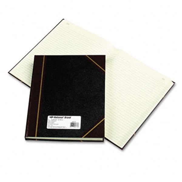National Brand Texhide Accounting Book- Black/Burgundy- 300 Green Pages- 10 3/8 x 8 3/8 56231 - main