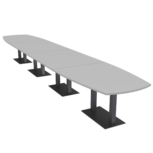 Skutchi Designs Arc Rectangle Meeting Room Table, 45 in W, 240 in L, Grey HAR-AREC-48X240-DOU.BK-U779 - main