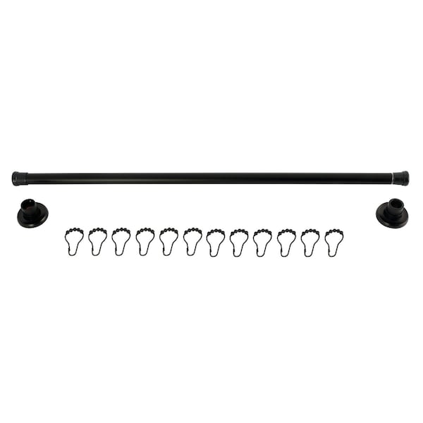 Kingston Brass 36"-60" Stainless Steel Adjustable Shower Curtain Rod with Rings, Oil Rubbed Bronze KSR365 - main