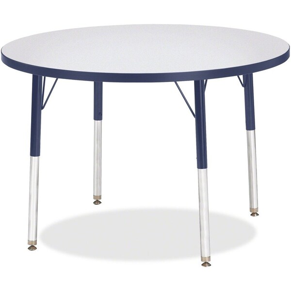 Jonti-Craft Berries Round Activity Table, 36 in. Diameter, A-height, Freckled Gray/Navy/Gray 6488JCA112 - main
