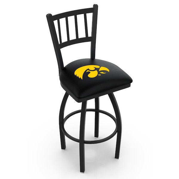 Holland Bar Stool Co 36" Blk Wrinkle Iowa Swivel Bar Stool, Jailhouse Back L01836IowaUn - main