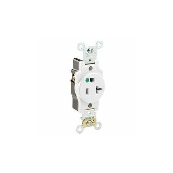 Leviton PlugsandReceptacles, 20A, 125VAC, Wht, Nylon 8310-W - main