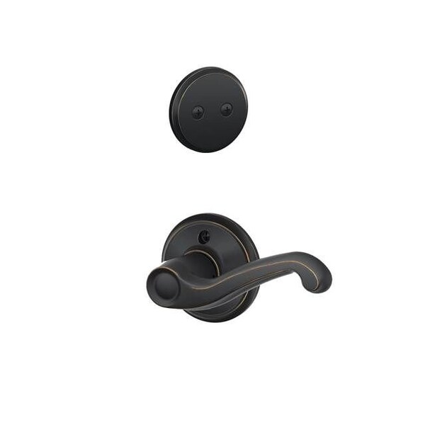 Schlage Residential Right Hand Flair Lever Dummy Interior Trim Aged Bronze Finish F94FLA716RH - main