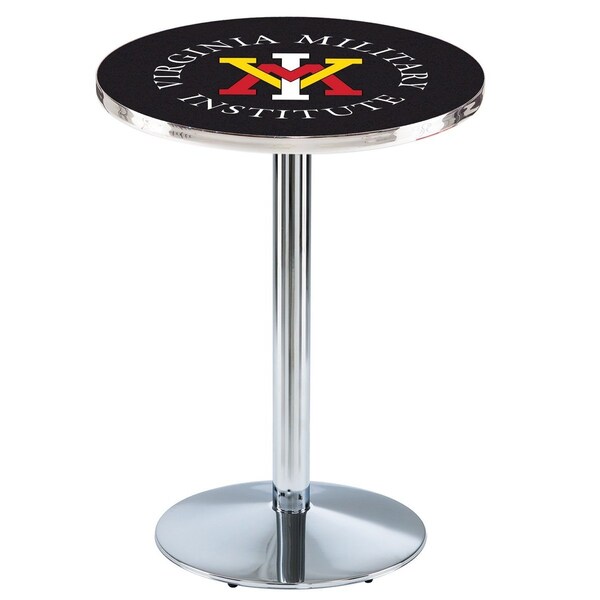 Holland Bar Stool Co 36" Chrome Virginia Military Institute Pub Table, 36" dia. Top L214C3636VAMilI - main
