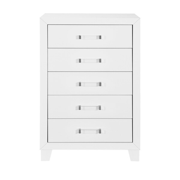 Homeroots 49" White Wood Five Drawer Dresser 564694 - main