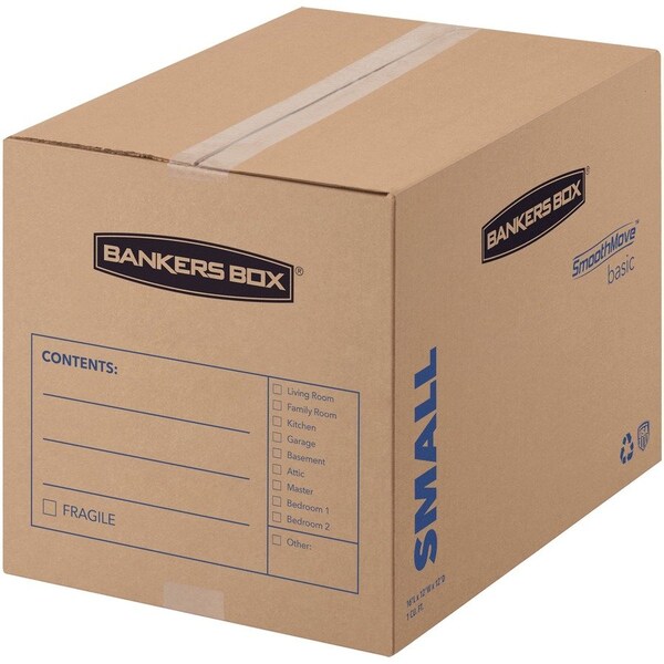 Smoothmove 16 in x 12 in x 12 in Moving Box, Kraft, Blue Printing, Kraft Corrugated Board, Single Wall, 32 ECT 7713801 - main