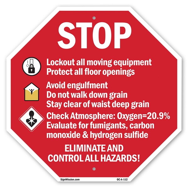Signmission Stop Lockout All Moving Equipment P, 10 Inch X 10 Inch, Aluminum Metal Signs OC-A-10-112 - main