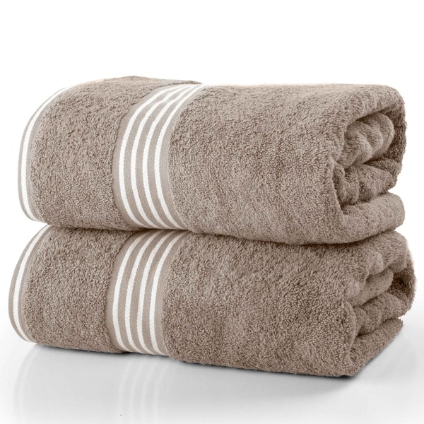 Lavish Home Bath Towels 2PC 100% Cotton Towel Set Extra Large Quick Drying Bath Towels Absorbent Bath Sheets 67-0022-TBS - main