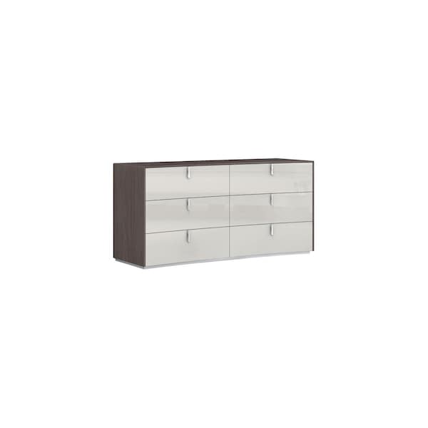Homeroots 62" Gray Six Drawer Double Dresser 488509 - main