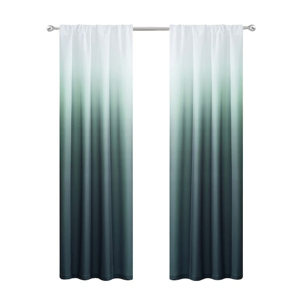 Homeroots Set of Two 84" Blue Ombre Shades Window Panels, 2PK 473431 - main