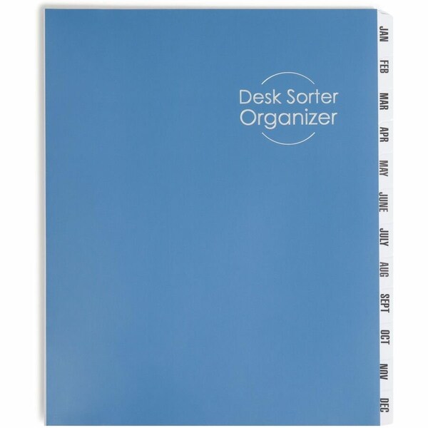 Smead Monthly Desk File Sorter, Monthly JanDec Letter Size, Blue 89286, Blue SMD89286 - main