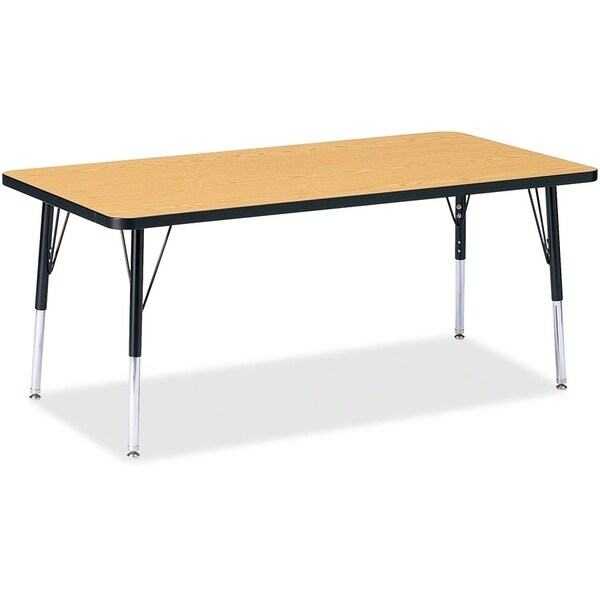 Jonti-Craft Berries Rectangle Activity Table, 30 in. x 60 in., E-height, Oak/Black/Black 6408JCE210 - main