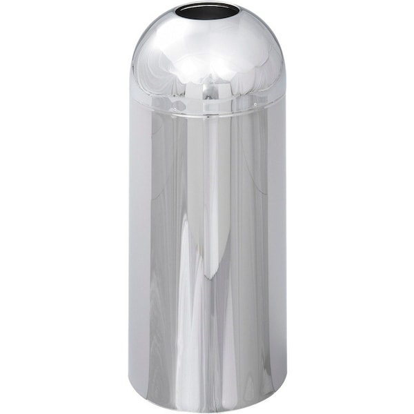 Safco 15 gal. Puncture-Resistant Steel Round Trash Can, Silver 9875 - main